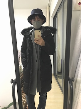 「ZARA（ザラ）のアイテム（ピーコート）」を使った、cyprinusさん（メンズ・171cm）の冬コーディネート