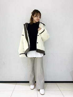 「b-3ジャケット」｜mihoさん（レディース・156cm）の冬コーディネート