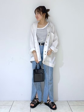「アシメ」｜「アイテム（ブルゾン）」を使った、mihoさん（レディース・156cm）の春コーディネート
