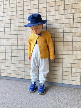 「ノースフェイス」｜「アイテム（オールインワン・サロペット）」を使った、kontsuさん（キッズ・90cm）の春コーディネート