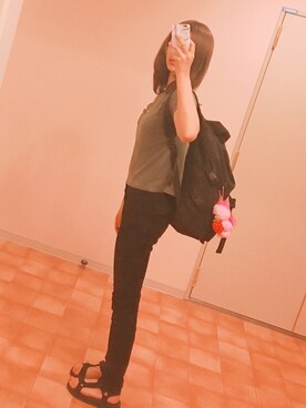 「UNIQLO（ユニクロ）のWOMEN ウルトラストレッチジーンズ（デニムパンツ）」を使った、shifon さん（レディース・172cm）の夏コーディネート