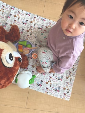 「アイテム（スウェット）」を使った、mon.157cmさん（キッズ・70cm）の秋コーディネート