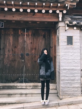 阿一古吖さん（レディース・160cm）の冬コーディネート