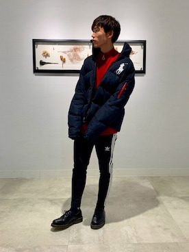 「アディダスオリジナルス」｜「アイテム（ブーツ）」を使った、おたけさん（メンズ・174cm）の冬コーディネート