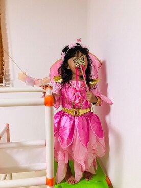 「アイテム（ドレス、ピンク系）」を使った、まるさん（キッズ・90cm）の秋コーディネート