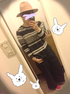 「FRED PERRY（フレッドペリー）のアイテム（ピーコート）」を使った、rohiさん（レディース・160cm）の冬コーディネート