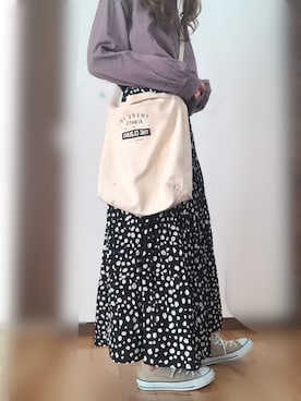 「ダルメシアン柄スカート」｜44noyさん（レディース・153cm）の冬コーディネート