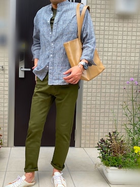 「L.H.P（エルエイチピー）のアイテム（バッグ）」を使った、zizitownさん（メンズ・175cm）の春コーディネート