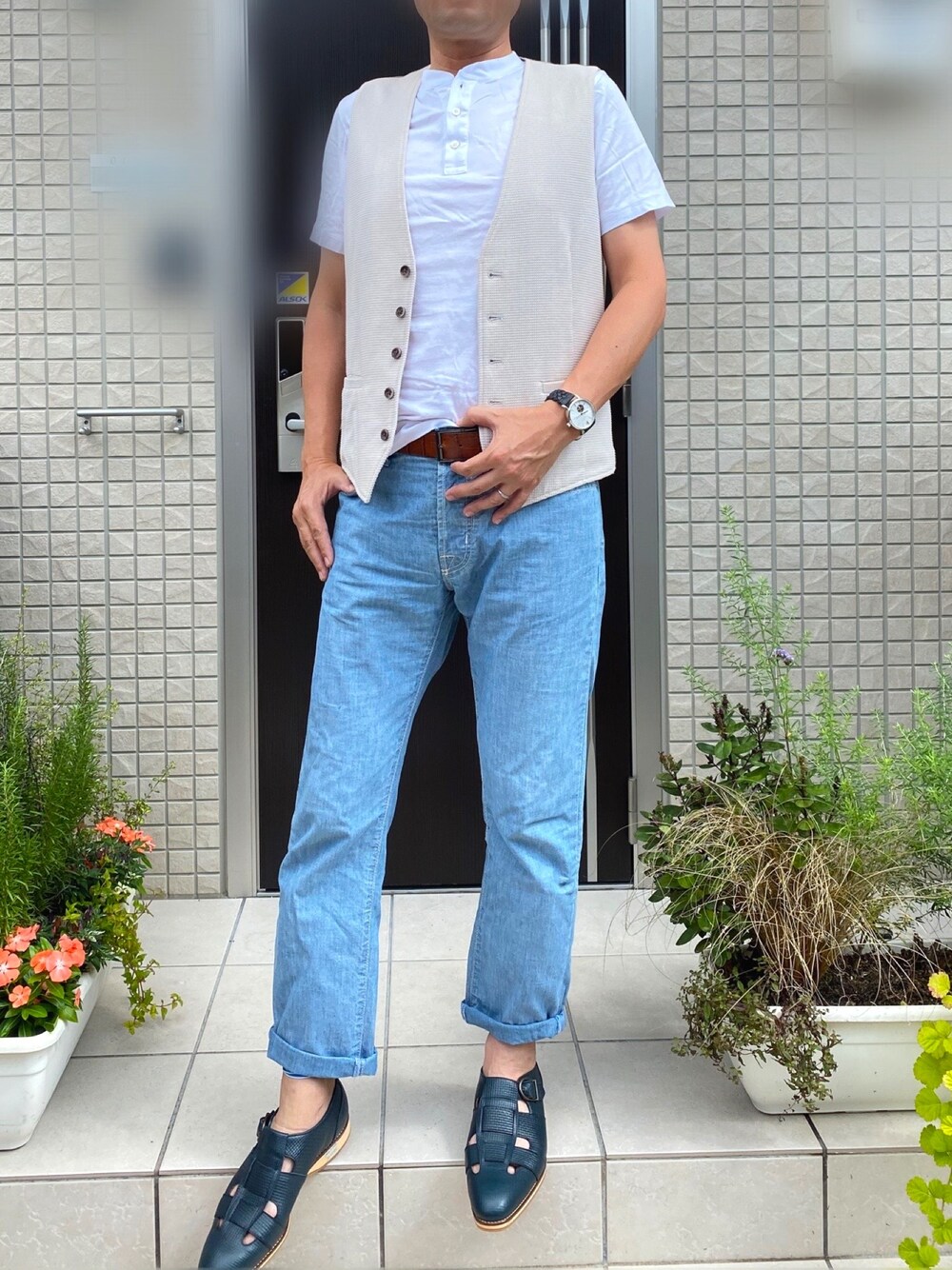 ヘンリーネックシャツ 半袖 リラックス ルーズフィット 夏コーデ BEAMS / シルケット ルーズフィット ヘンリーネック Tシャツを