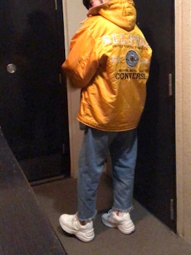 「CONVERSE（コンバース）のアイテム（ジャケット/アウター）」を使った、ぽんずさん（メンズ・165cm）の冬コーディネート