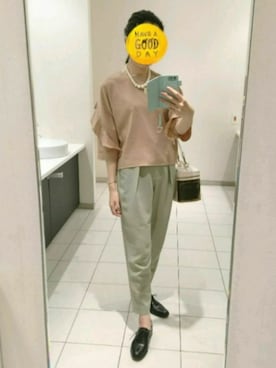 「デザイントップス」｜「アイテム（スリッポン）」を使った、missaさん（レディース・164cm）の夏コーディネート