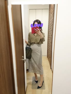 「アイテム（パンプス、ブルー系）」を使った、missaさん（レディース・164cm）の春コーディネート