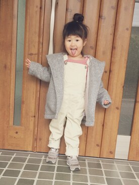 「GLOBAL WORK（グローバルワーク）のアイテム（オールインワン・サロペット）」を使った、nonomamamさん（キッズ・90cm）の冬コーディネート