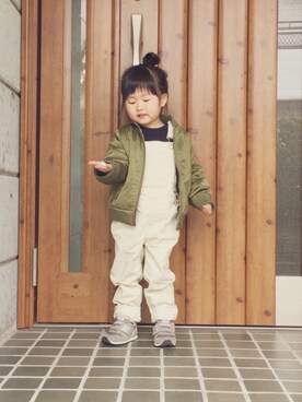 「GLOBAL WORK（グローバルワーク）のアイテム（オールインワン・サロペット）」を使った、nonomamamさん（キッズ・90cm）の冬コーディネート