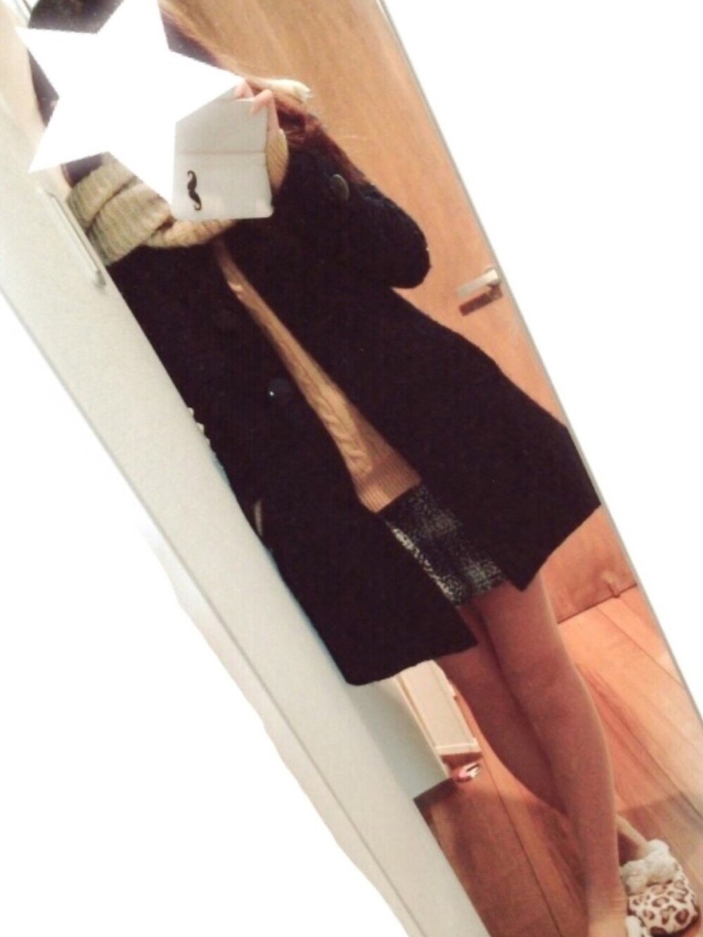 「オトナカジュアル、outfit、knit」｜「CECIL McBEEのアイテム（チェスターコート、ブラック系）」を使った、maさん（レディース・158cm）の冬コーディネートの1枚目の写真
