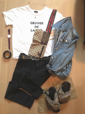「CECIL McBEE（セシルマクビー）のアイテム（デニムジャケット）」を使った、kyOkoさん（レディース・165cm）の秋コーディネート