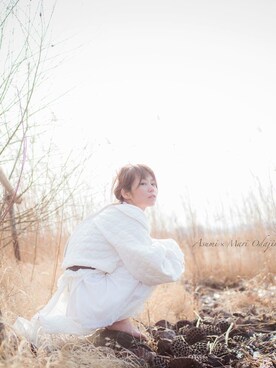 「撮影」｜「アイテム（ワンピース/ドレス）」を使った、amicoさん（レディース・155cm）の春コーディネート