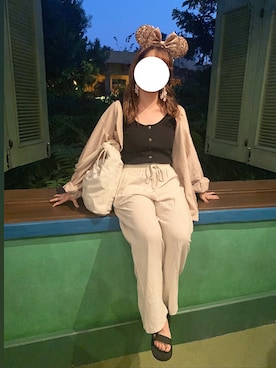 「麻ジャケット」｜「アイテム（バッグ）」を使った、Chinatsuさん（レディース・151cm）の春コーディネート