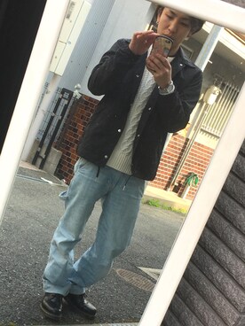 「ワイドシルエット」｜「アイテム（アナログ腕時計）」を使った、GENK1さん（メンズ・165cm）の冬コーディネート