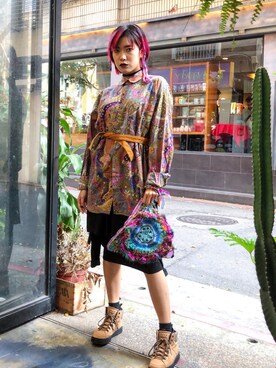 「Otomekkoのアイテム（ハンドバッグ、その他）」を使った、Gwens Luさん（レディース・165cm）の冬コーディネート