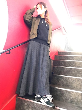 「ENVYM（アンビー）のアイテム（ブルゾン）」を使った、Yuuさん（レディース・167cm）の冬コーディネート