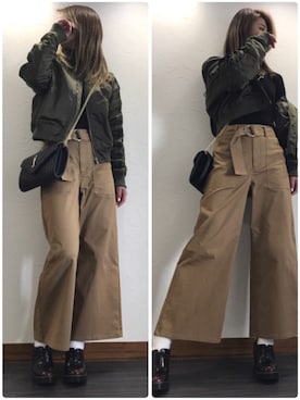 「ENVYM（アンビー）のアイテム（ブルゾン）」を使った、Yuuさん（レディース・167cm）の冬コーディネート