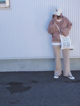 「おちびさん」｜「アイテム（キャップ）」を使った、Kiさん（レディース・150cm）の冬コーディネート