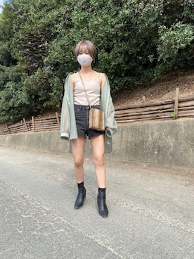 「おちびさん」｜「アイテム（キャミソール）」を使った、Kiさん（レディース・150cm）の秋コーディネート
