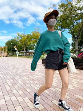 「おちびさん」｜「アイテム（スウェット）」を使った、Kiさん（レディース・150cm）の秋コーディネート