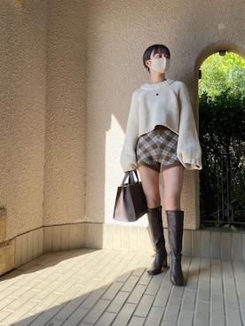 「おちびさん」｜「アイテム（トートバッグ）」を使った、Kiさん（レディース・150cm）の秋コーディネート