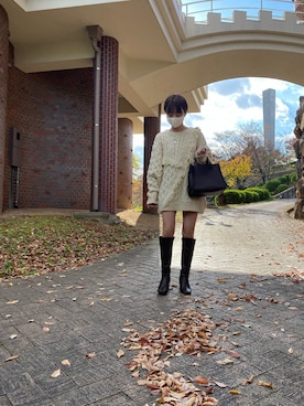 「おちびさん」｜「アイテム（トートバッグ）」を使った、Kiさん（レディース・150cm）の秋コーディネート