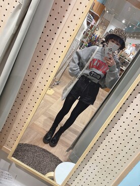 「おちびさん」｜「アイテム（スウェット）」を使った、Kiさん（レディース・150cm）の冬コーディネート