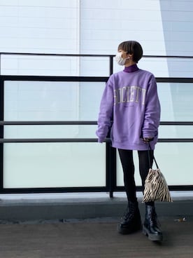 「おちびさん」｜「アイテム（スウェット）」を使った、Kiさん（レディース・150cm）の冬コーディネート