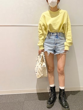 「おちびさん」｜「アイテム（トートバッグ）」を使った、Kiさん（レディース・150cm）の春コーディネート