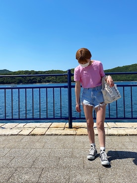 「おちびさん」｜「アイテム（トートバッグ）」を使った、Kiさん（レディース・150cm）の春コーディネート