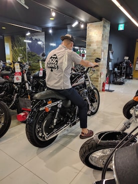 「Harley-Davidson（ハーレーダビッドソン）のアイテム（その他）」を使った、giya(富士)さん（メンズ・180cm）の冬コーディネート
