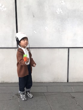 「Cienta（シエンタ）のアイテム（ブーツ）」を使った、oanさん（キッズ・100cm）の冬コーディネート