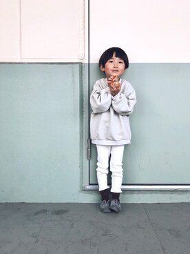 「アイテム（おもちゃ、オレンジ系）」を使った、oanさん（キッズ・100cm）の春コーディネート