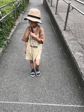「こども ビームス（コドモビームス）のアイテム（オールインワン・サロペット）」を使った、oanさん（キッズ・100cm）の秋コーディネート