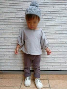 「1歳半」｜「アイテム（ハンチング/ベレー帽）」を使った、*KEI*さん（キッズ・80cm）の秋コーディネート