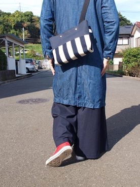 「コンバース ハイカット」｜「アイテム（つなぎ/オールインワン）」を使った、amiuUCさん（レディース・160cm）の冬コーディネート