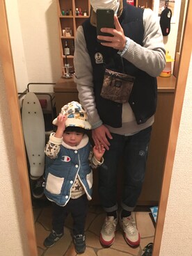 「Champion（チャンピオン）のアイテム（ベスト）」を使った、Uさん（メンズ・169cm）の春コーディネート