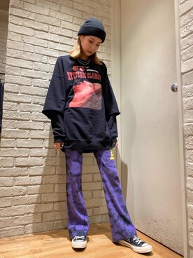 「ロックコーデ」｜「アイテム（スウェット）」を使った、erikaさん（レディース・163cm）の夏コーディネート