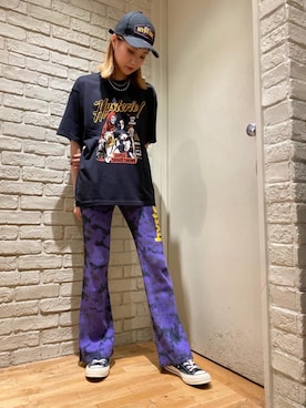 「ロックコーデ」｜「アイテム（キャップ）」を使った、erikaさん（レディース・163cm）の夏コーディネート