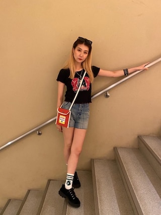 紅*ン様 美品✨ヒステリックグラマー チビT アロハガール ヒスガール HYSTERIC GLAMOUR（ヒステリックグラマー）の「ALOHA GIRL チビT