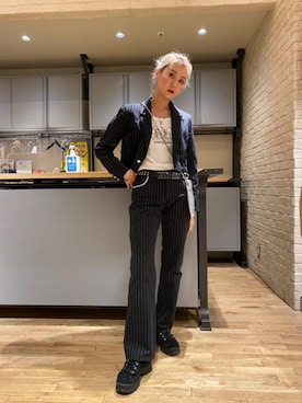 「アイテム（トートバッグ、シルバー系）」を使った、erikaさん（レディース・163cm）の冬コーディネート