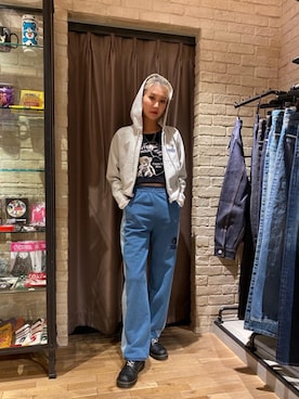 「らふこーで」｜「アイテム（スウェットパンツ）」を使った、erikaさん（レディース・163cm）の春コーディネート