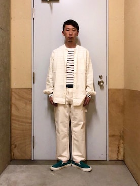 「SMITH'S（スミス）のアイテム（パンツ）」を使った、coen セキネさん（メンズ・173cm）の秋コーディネート