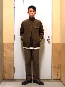 「coen（コーエン）のアイテム（ブルゾン）」を使った、coen セキネさん（メンズ・173cm）の秋コーディネート