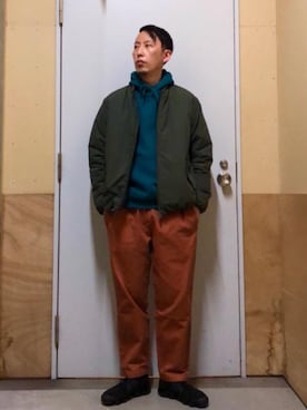 「coen（コーエン）のアイテム（ブルゾン）」を使った、coen セキネさん（メンズ・173cm）の秋コーディネート